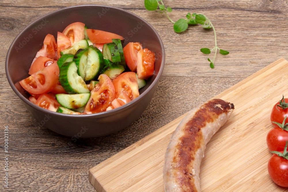 Grilled sausages and vegetables Grilled sausages and vegetables