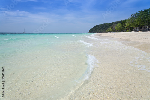 SAND BEACH AND BLUE SEA - tropical sea  thailand