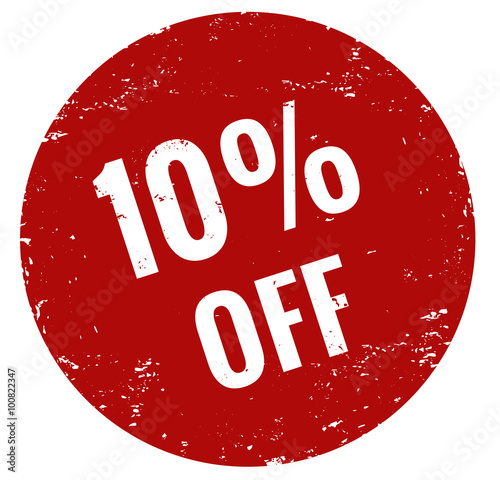10 % off stamp red