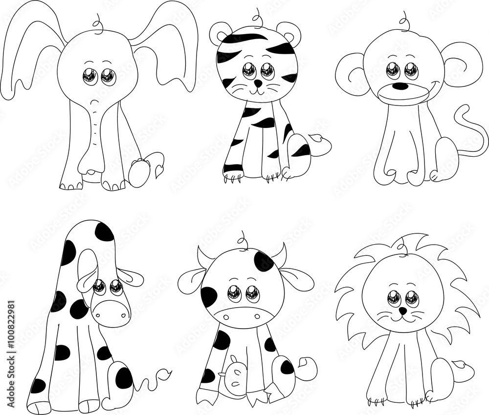 Children's drawings of doodle animals