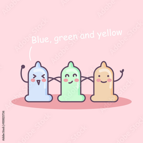 cartoon condom friends