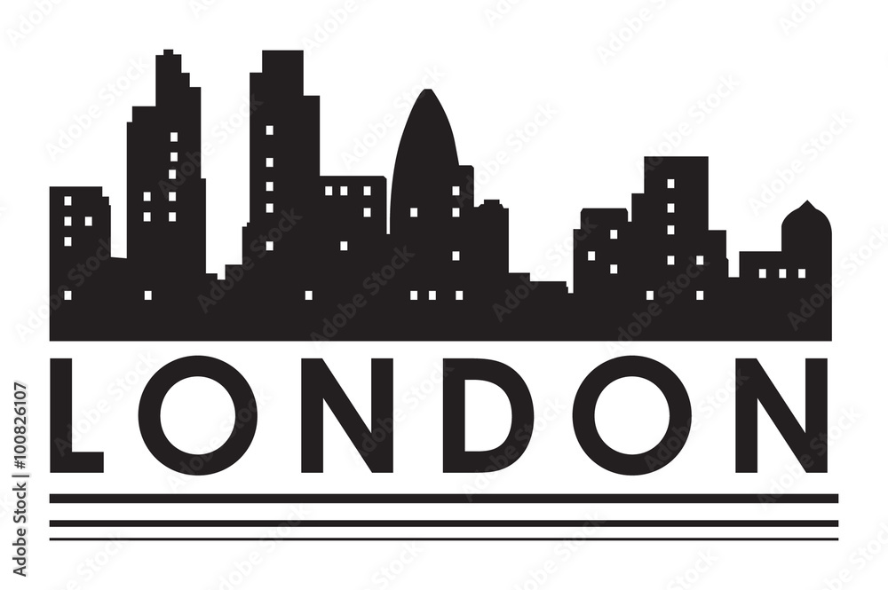 London abstract skyline symbol, vector illustration
