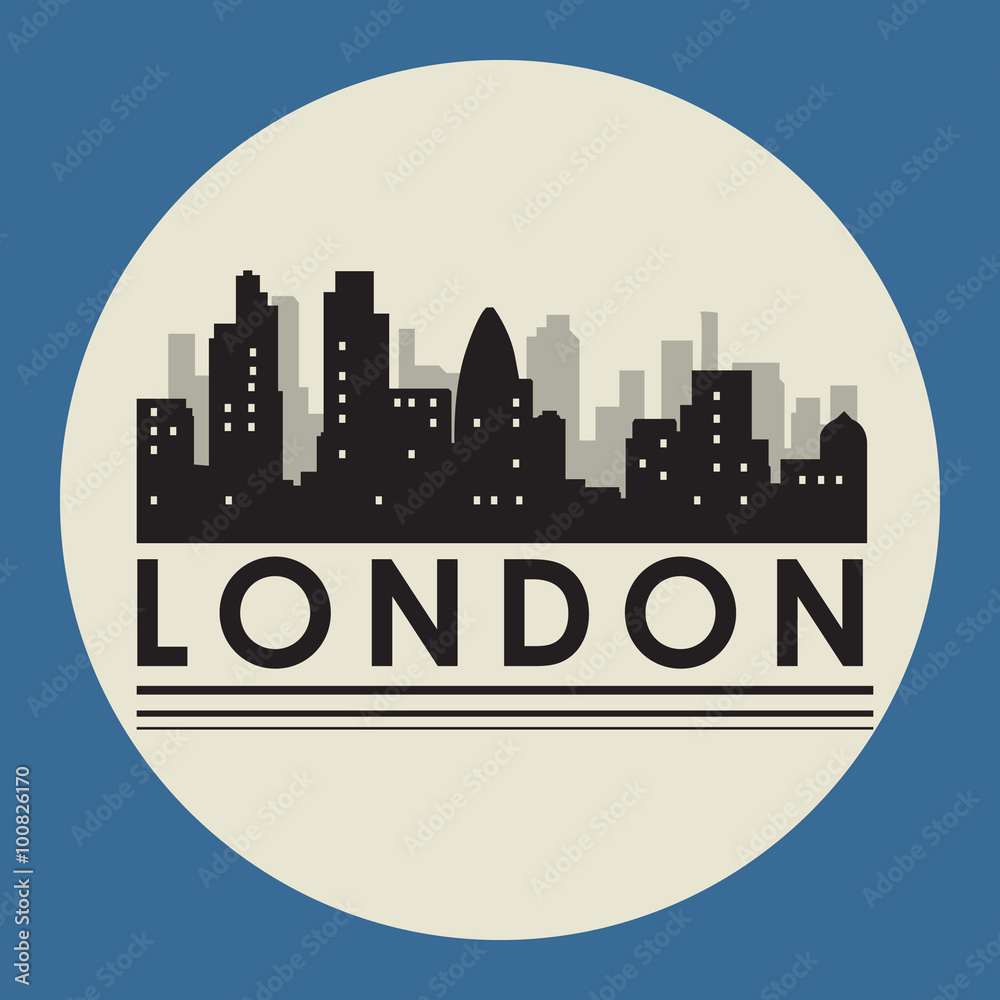 Fototapeta premium London abstract skyline symbol, vector illustration