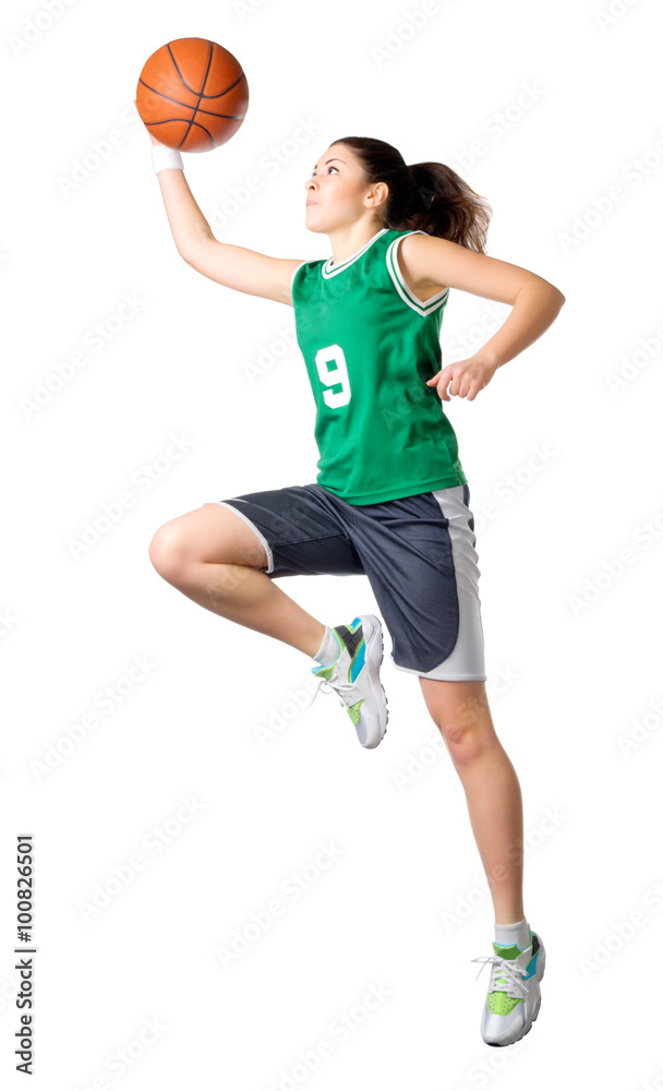 Young girl basketball player