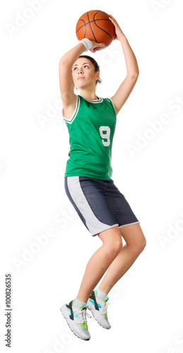 Young girl basketball player