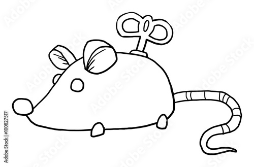 Toy moue drawing with windup mechanism 