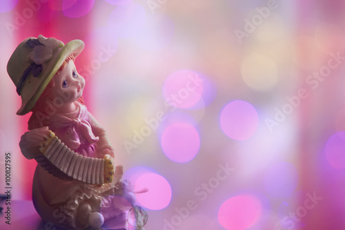 Background Beautiful doll with accordion © jenyateua