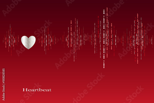 Fall in love heart beats cardiogram design.