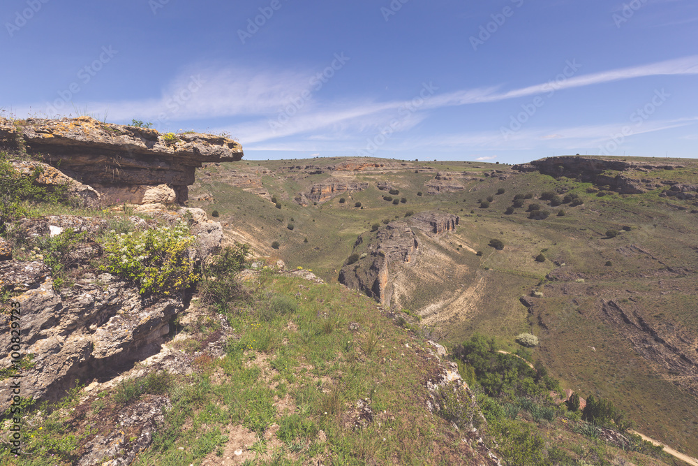 Obraz premium Duraton canyon and Sepulveda. Segovia. Castilla Leon. Spain. Eur