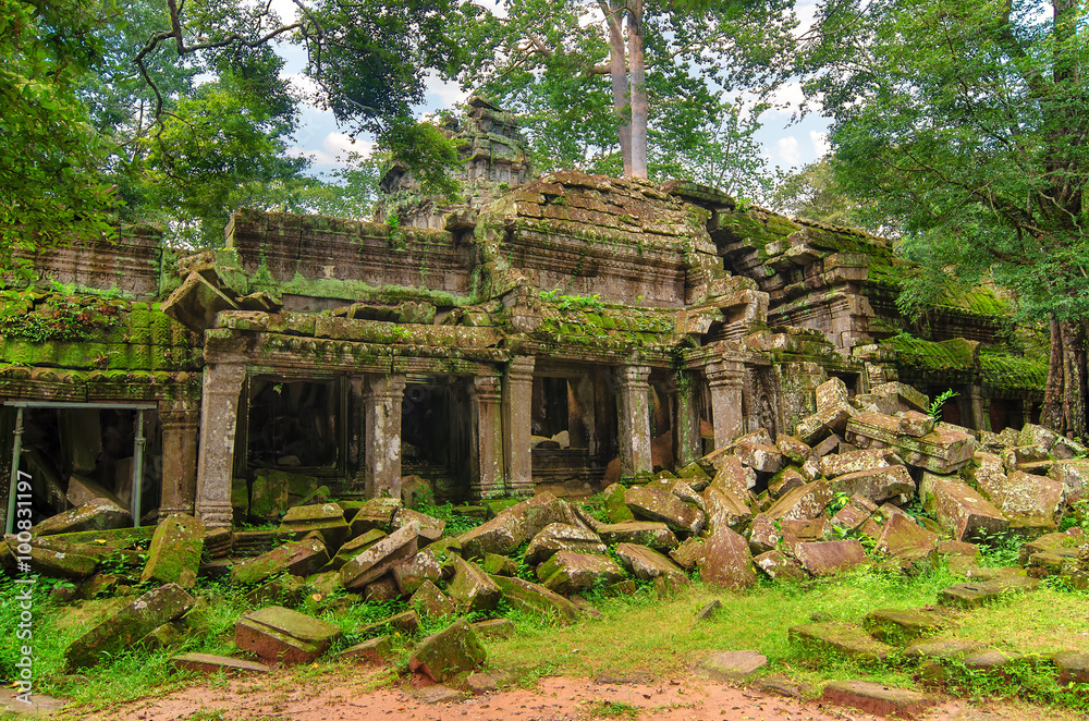 Ta Prohm - part of Khmer temple complex in Asia. Ta Prohm - part of Khmer temple complex in Asia.