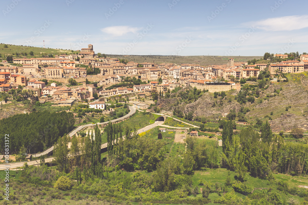 Overview of Sepulveda, in the province of Segovia, Spain
