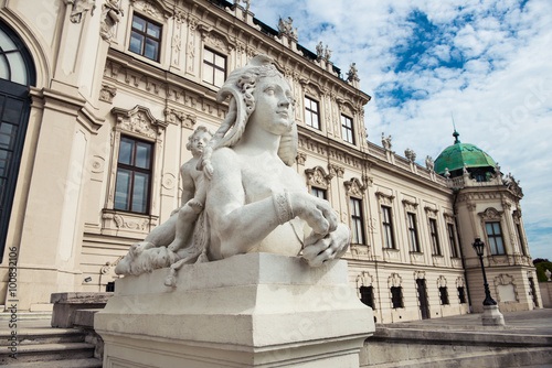 Beautiful statue at Belvedere castle in Vienna, Austria