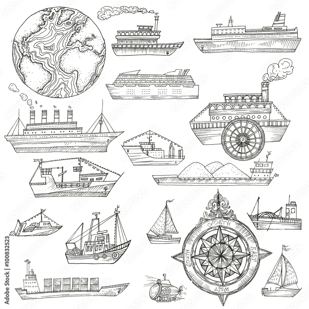 Sea pattern with ships.