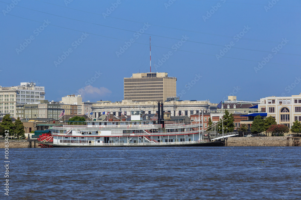 New Orleans downtown with Mississippi river