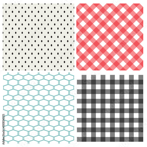 Set of classic seamless pattern, vector