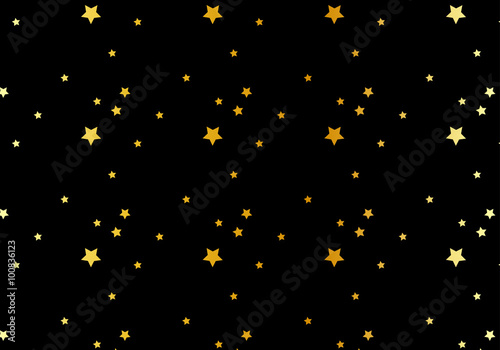 Seamless star pattern on a gold background.