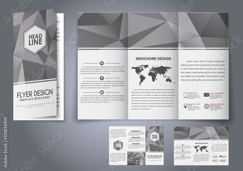 Template design three fold flyer, brochure