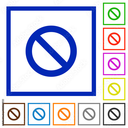 Blocked framed flat icons