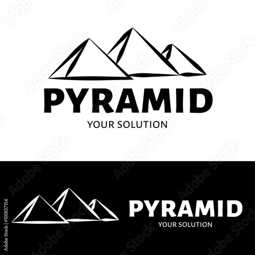 Vector pyramid logo. Brand logo in the shape of pyramids