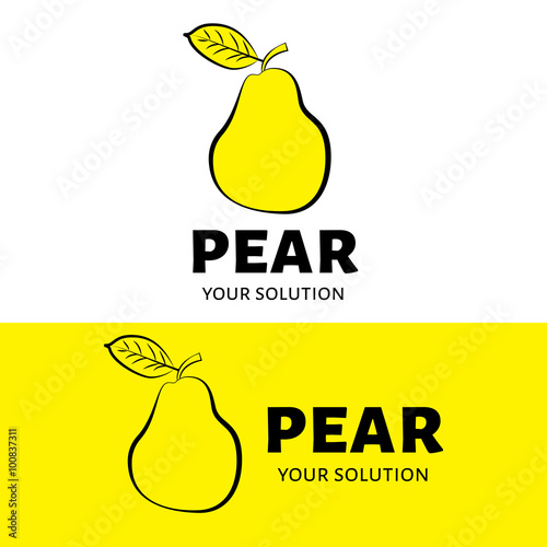 Vector pear logo. A logo in the shape of a yellow pear