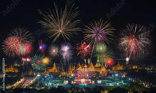 Happy new year 2016, BANGKOK THAILAND Countdown 2016 Fireworks Beautiful at WAT ARUN temple of Temple of the Dawn the famous place travel destination of Bangkok landmark ,Bangkok,Thailand.