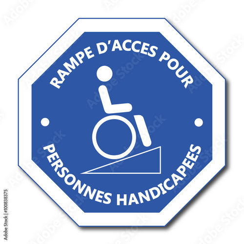 Logo rampe d'accès pour personne handicapée.