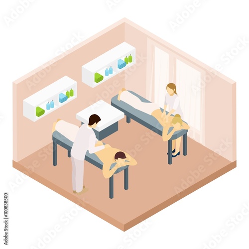 Massage Room Isometric Illustration 