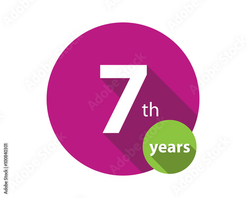 7 years purple circle anniversary logo