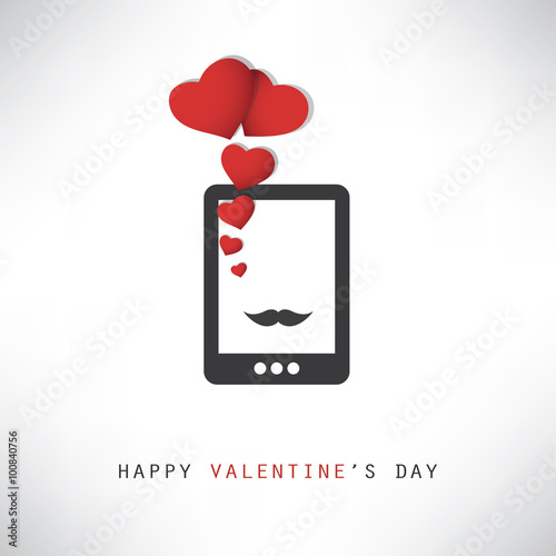 Happy Valentine's Day Card With Smart Phone