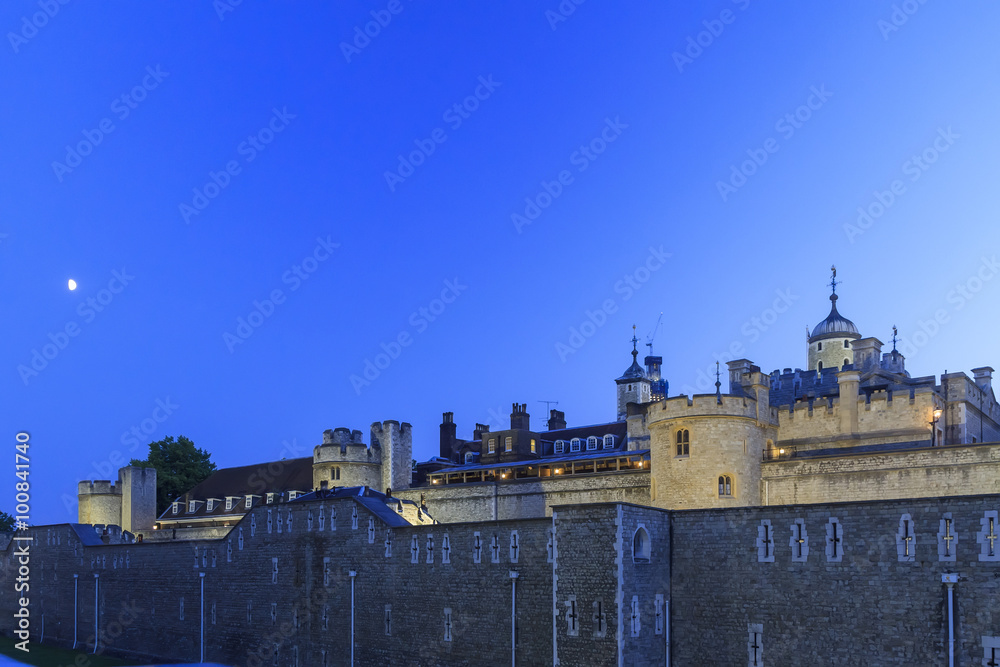 The famous Tower of London near Tower Bridge