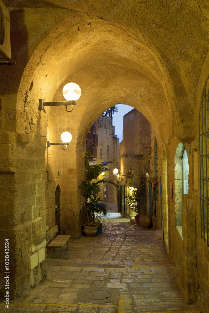 The ancient city of Jaffa in the evening, Tel Aviv, Israel