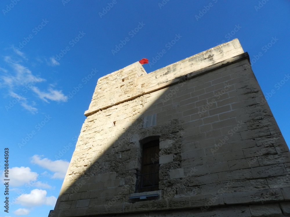 Башня старинной крепости в летний солнечный день