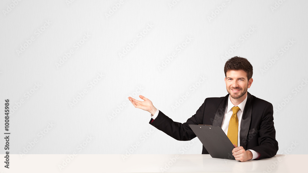 Business man with white background Business man with white background
