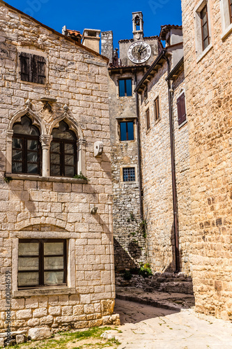 Fototapeta Naklejka Na Ścianę i Meble -  Clock Tower Near Soardo-Bembo Castle-Bale,Croatia