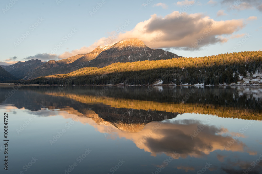 mountain reflection and the clouds colorado