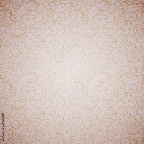 Floral seamless abstract hand-drawn card.
