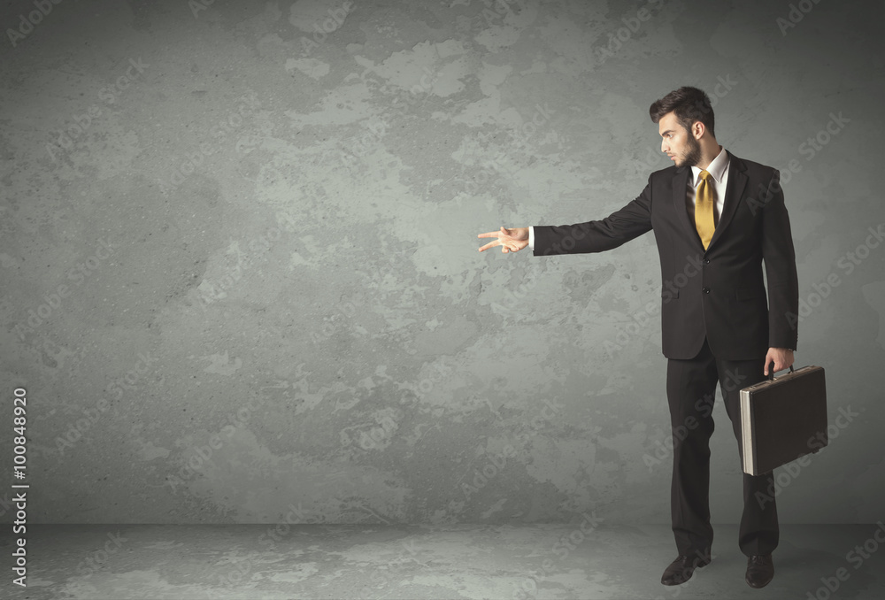 Business person throwing with empty copyspace Business person throwing with empty copyspace