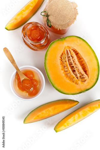 Cantaloupe Melon Jam or Compote. Selective focus.