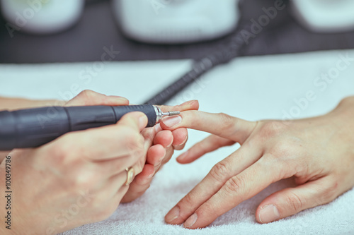 Women s manicure  mechanical manicure  hand care