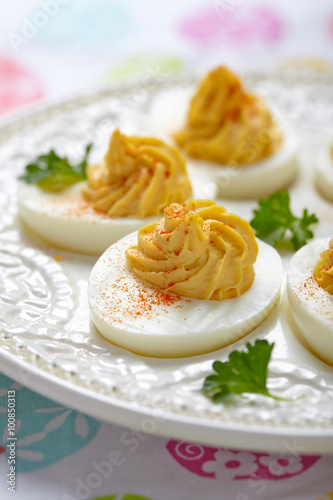 Deviled eggs with smoked paprika
