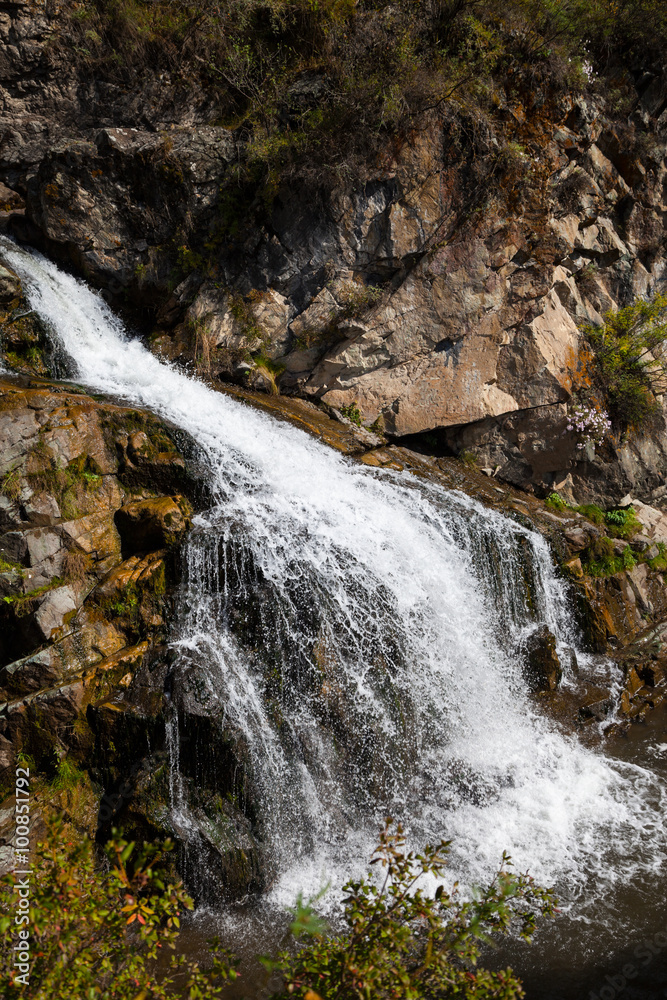 Beautiful Waterfall in the Mountains