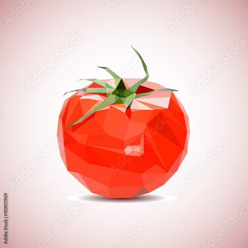 Vector tomato background. Low-poly style