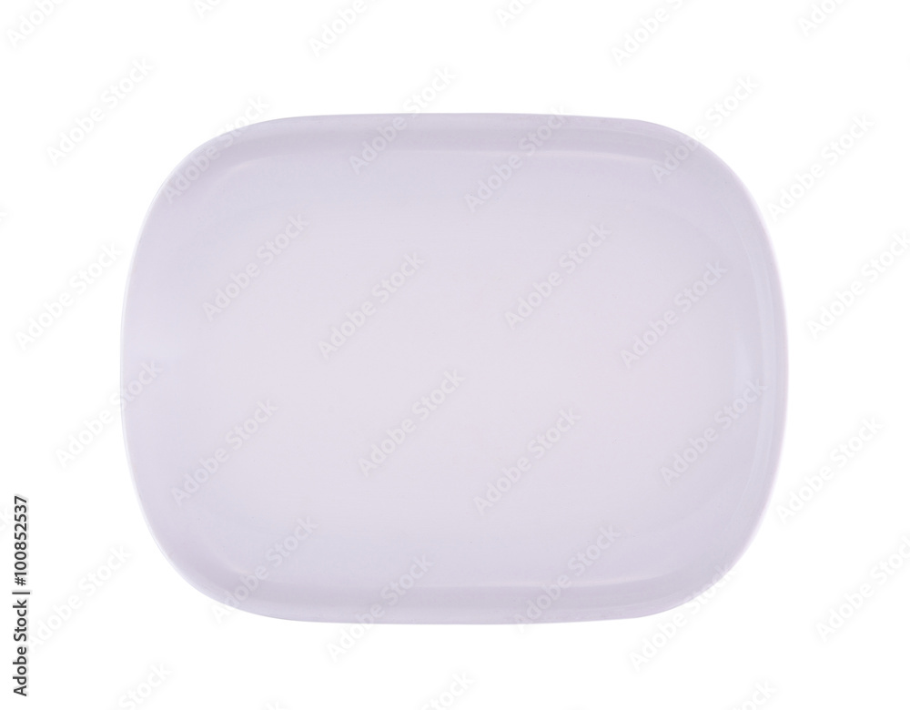 white plate on white background