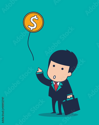cartoon businessman balloon