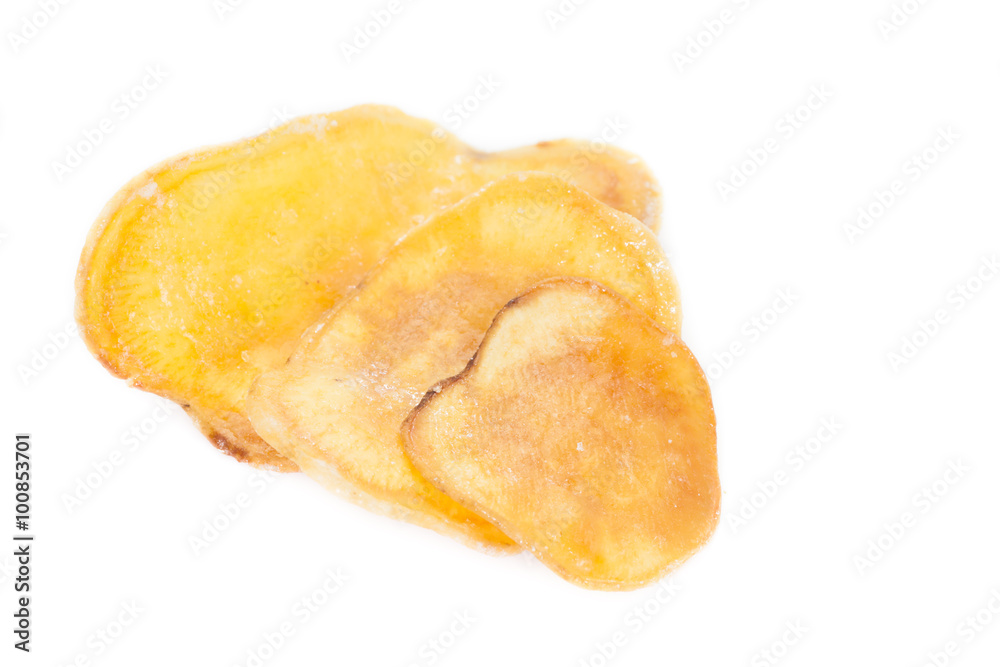 Dried potato slice and coated with sugar Dried potato slice and coated with sugar