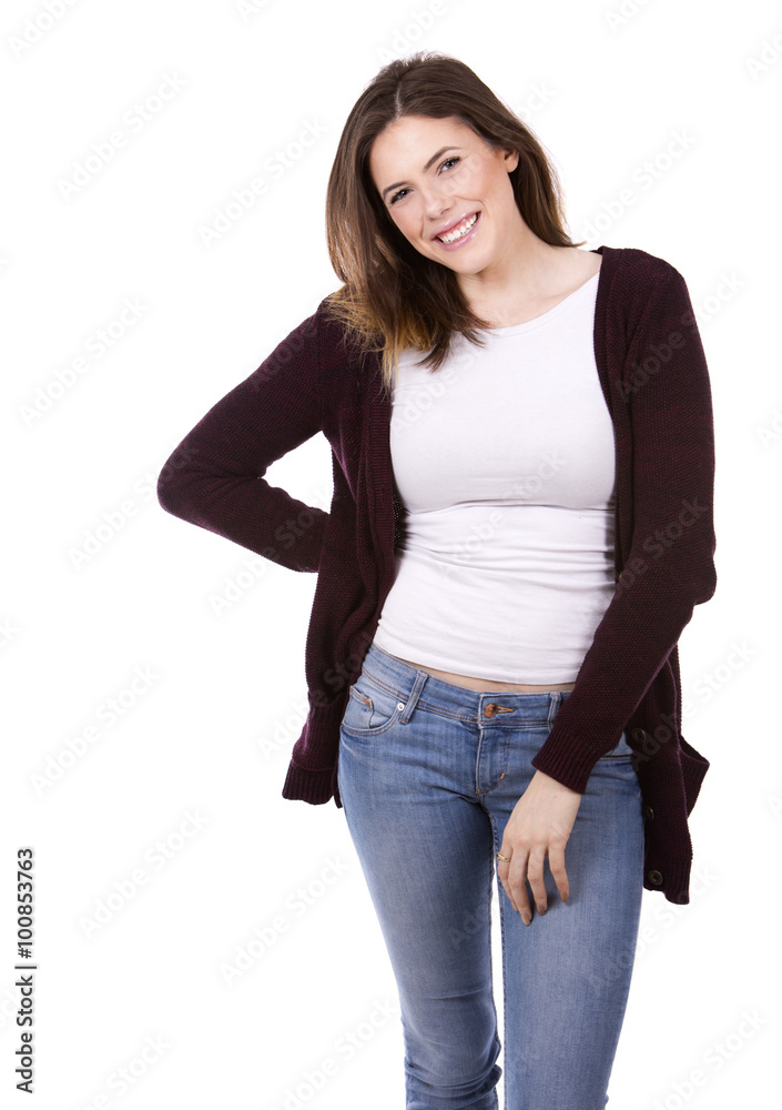 Obraz premium happy young brunette