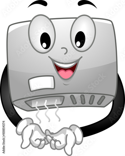 Hand Dryer Mascot Drying Hands