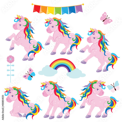 Cute unicorn vector illustration   