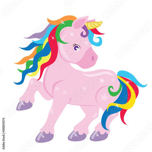 Cute unicorn vector illustration   