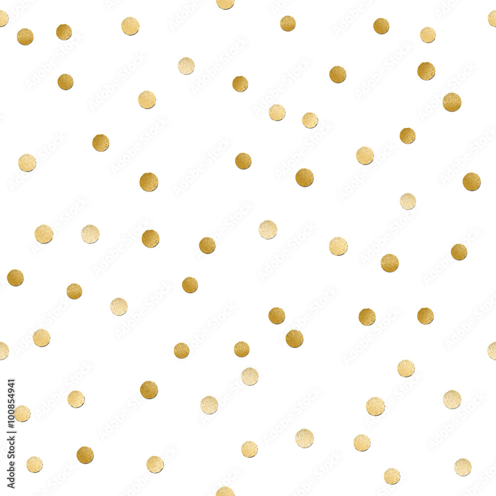 Seamless scattered shiny golden  glitter polka dot  pattern